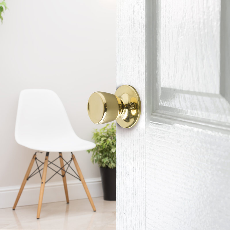 Terrace Dummy Door Knob, Polished Brass