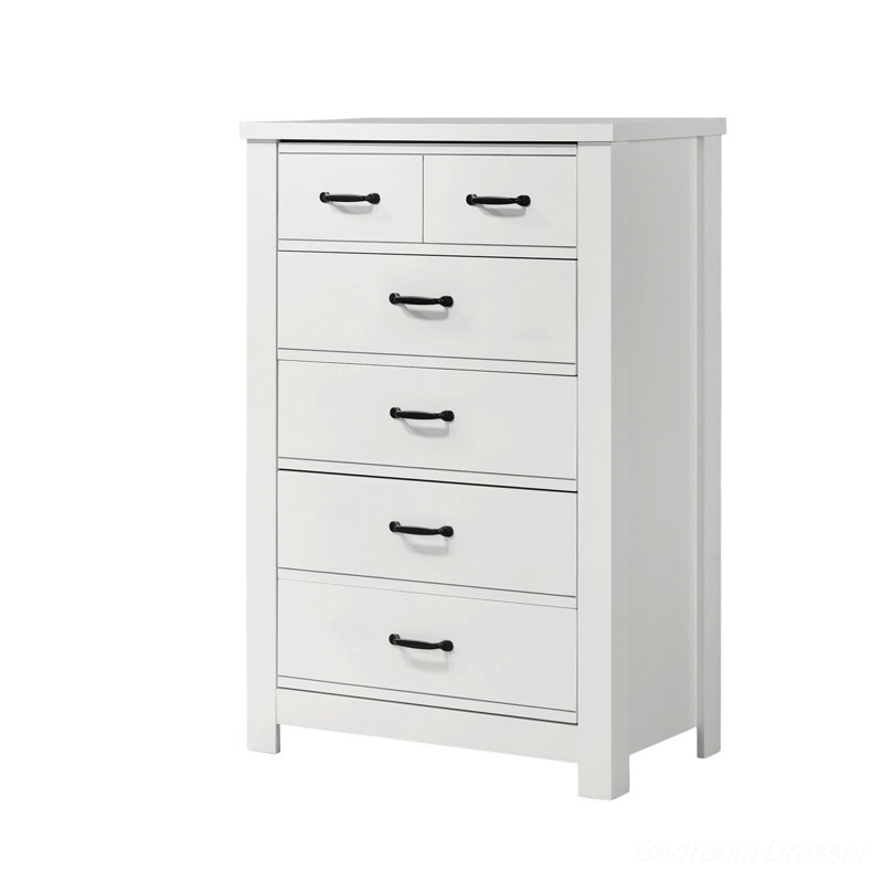 Petite commode, commode 5 tiroirs, commode blanche