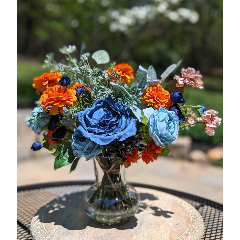 16 " Faux in Glass Vase