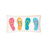 Gervais 4 Flip Flops Embroidered Throw Pillow