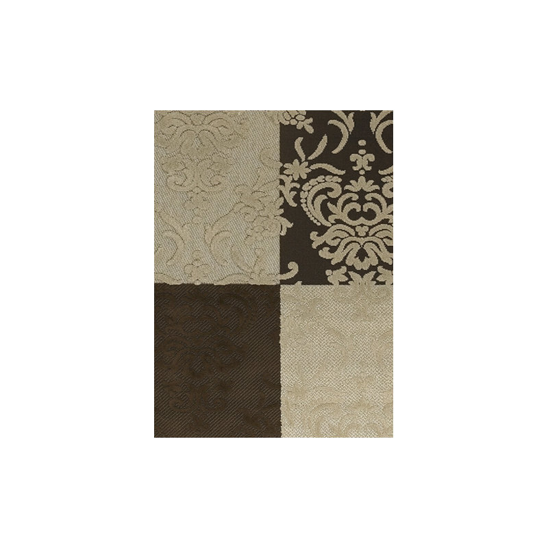 Tapis intérieur / extérieur géométrique tissé à la machine Dom, brun, brun clair et crème, 3 pi 11 po x 5 pi 7 po
