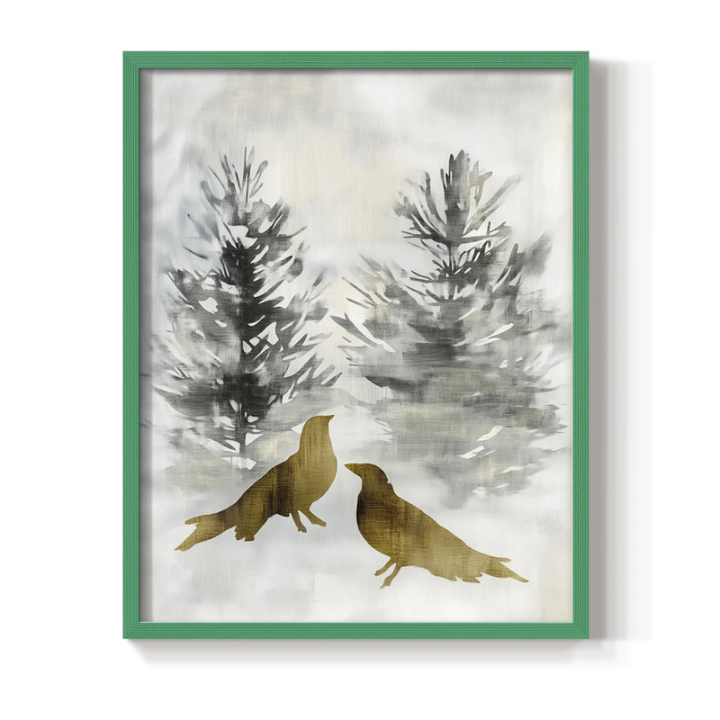 Reproduction encadrée - bois massif, Vert, H 30 po x l 24 po