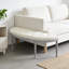 Banc rembourré capitonné beige clair Coastal