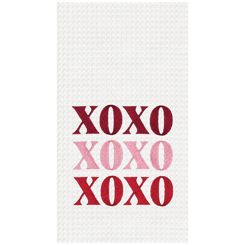 Serviette Xoxo, Rouge / rose / blanc Xoxo