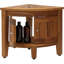 Kai 15.5" Corner Teak Shower Bench With Shelf & Front-facing Doors