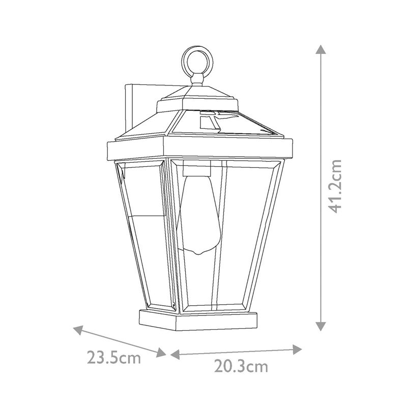 Guilbert Bronze Outdoor Wall Lantern, 41.2cm H x 20.3cm W