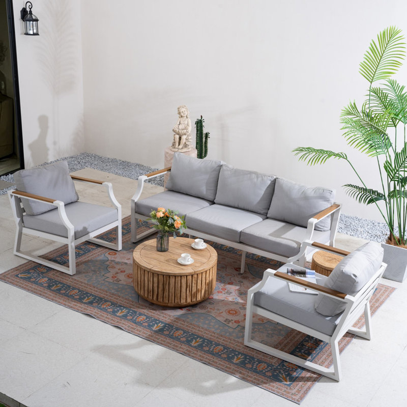 Penrose 5-Person Outdoor Sofa Seating Group, White