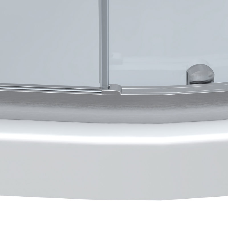Monaco 36 In. W X 36 In. D X 75 In. H Round Brushed Nickel Shower Kit