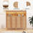 Baby Changing Table Dresser with Power Outlet & LED Light, 6-Drawer Nursery Organizer with Metal Feet-1144502450