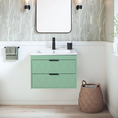 Ensemble de meuble-lavabo mural 24 po vert