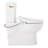 Lavrik Two-Piece Skirted Elongated Toilet with Reversible Tank - Bidet seat - Brushed Gold Handle-117795477