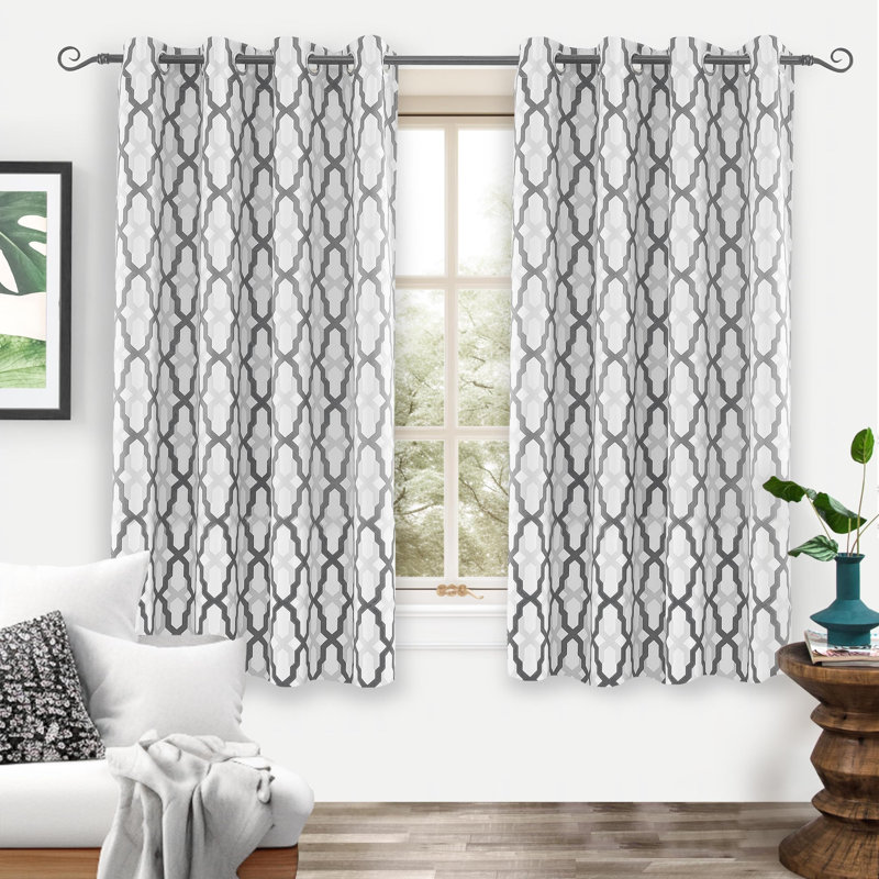Paire de rideaux obscurcissant et isolant avec œillets Elfrida, Gris, L 52 po x L 54 po