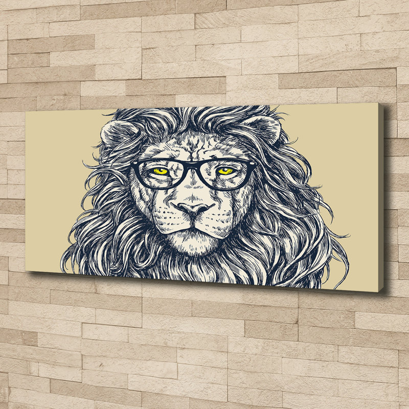 Lion Hipster - Wrapped Canvas Print