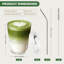 Gobelet transparent en verre nervuré avec couvercle et paille - Tasse à café glacée réutilisable 16 oz, verre à rayures verticales pour jus, thé à bulles, smoothies