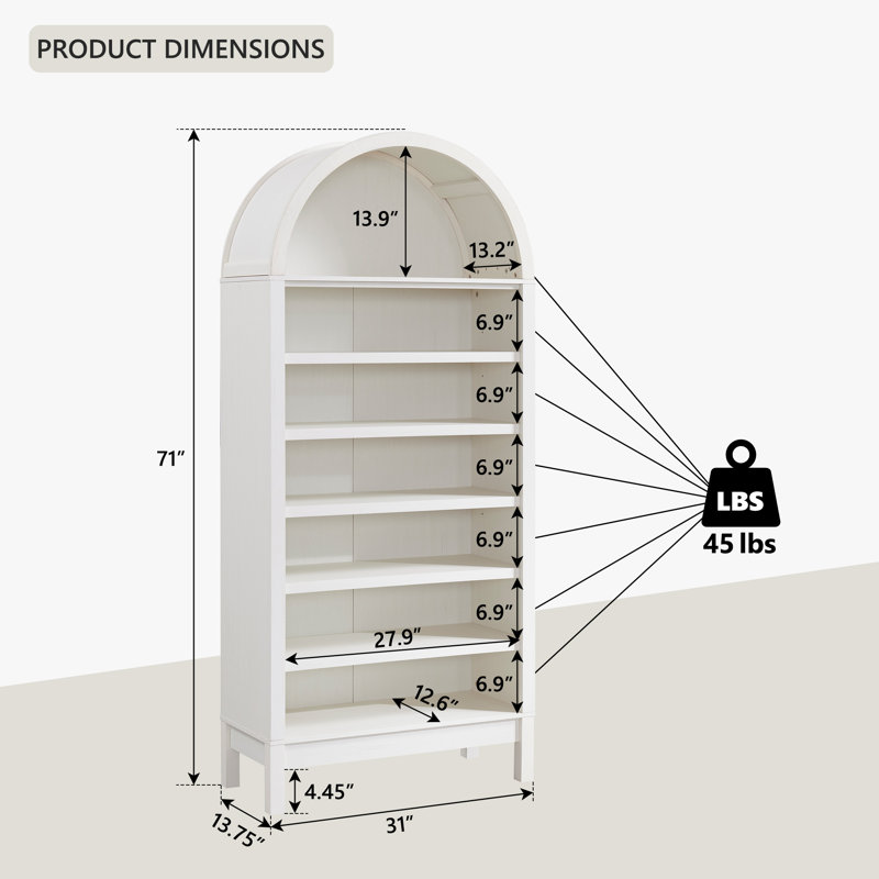 Étagère à chaussures 71 po de hauteur, arquée, 7 niveaux et 28 paires avec 3 tablettes réglables, Blanc