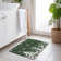 Machine Washable Indoor/Outdoor Christmas Reindeer Xhevrie Green Rug
