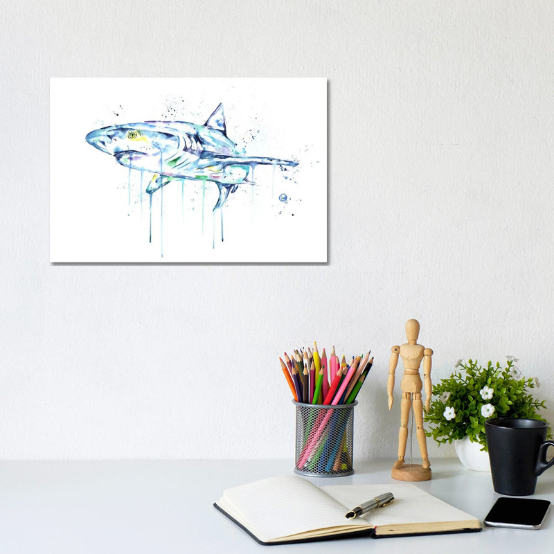 Shark by Lisa Whitehouse - Wrapped Canvas Print, 20.32 cm H x 30.48 cm W