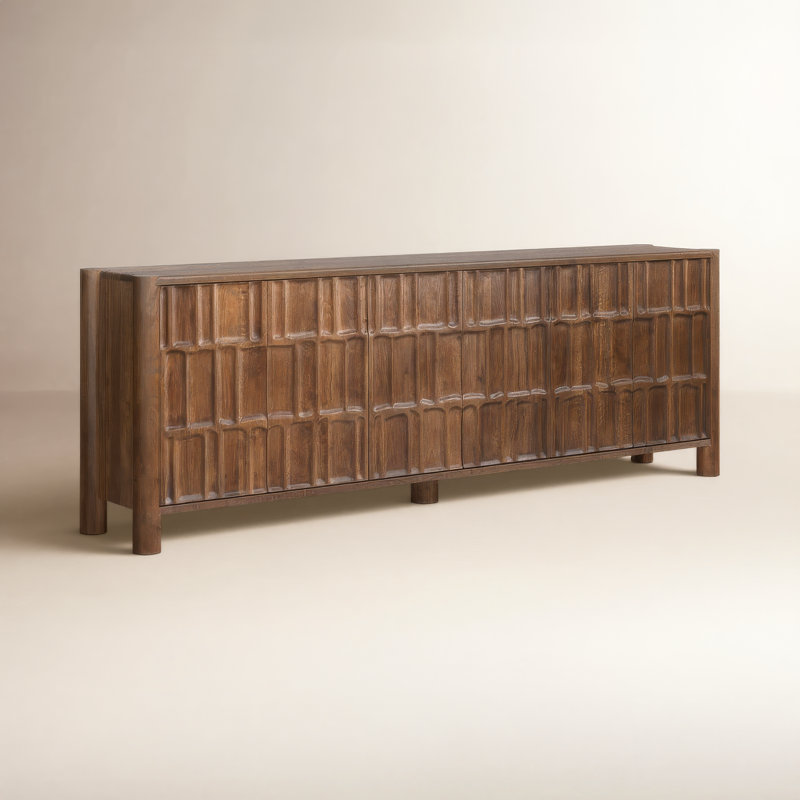 Junie 98'' Solid Wood Sideboard, Brown