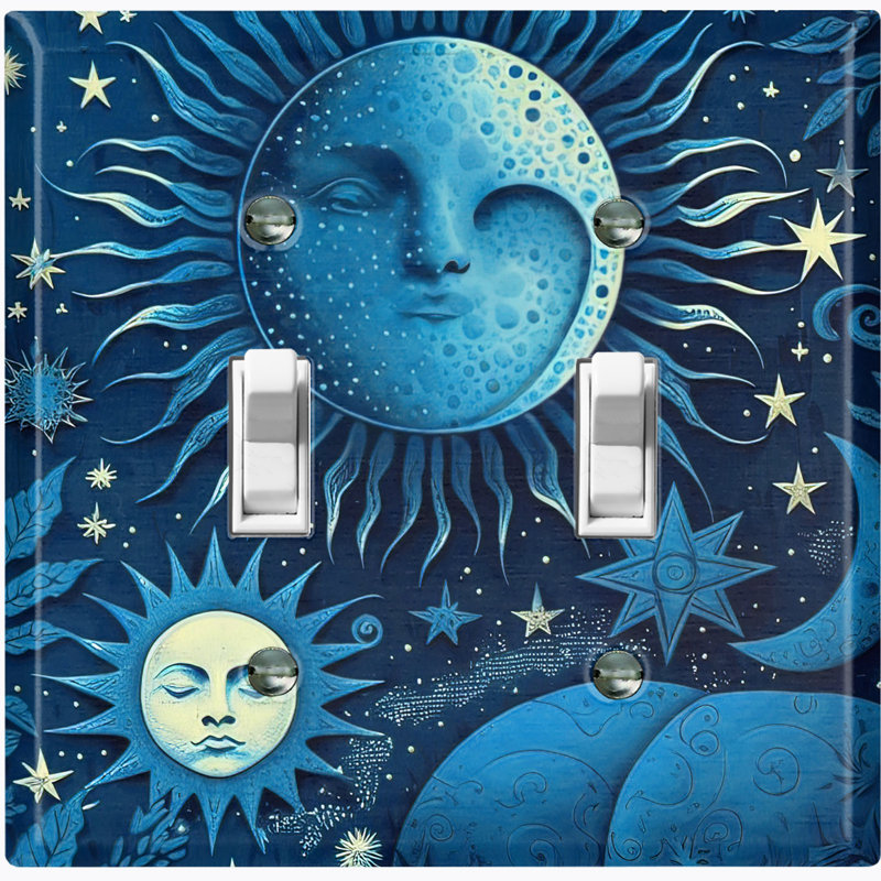 Plaque murale d'interrupteur à bascule Astronomie, Bleu