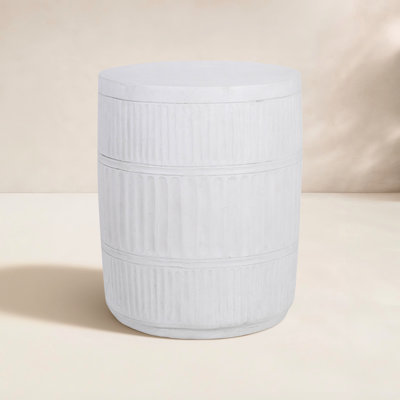 Isolde 15'' Stone Outdoor Side Table