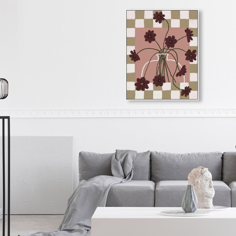 Flowers Through A Window Print by Oliver Gal, 37" H x 31" W, White Floater Frame