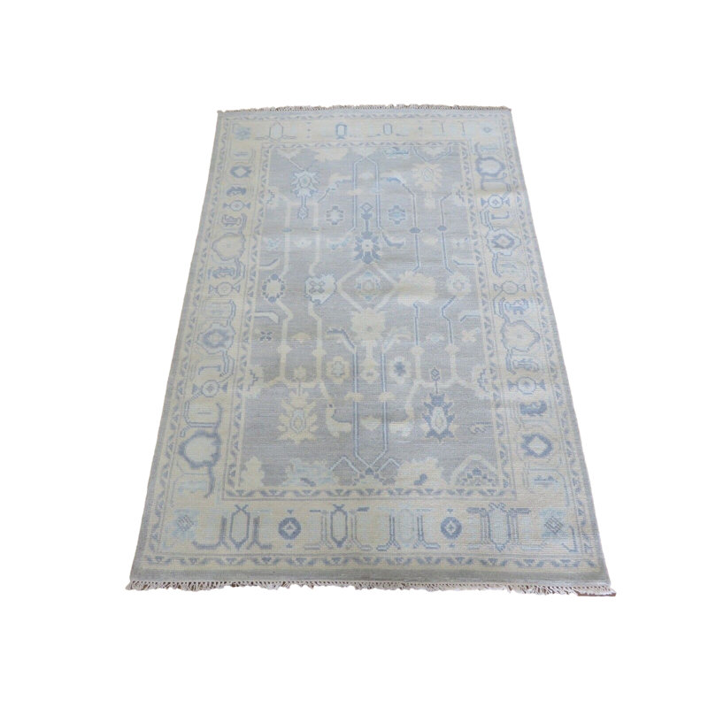 Tapis oriental moderne noué à la main 4 pi 1 po x 6 pi 1 po Oushak 004B4A6F920E4C5E9D7358EE88FC2DC2