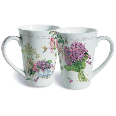 Grande tasse à café en porcelaine Sweet Violets