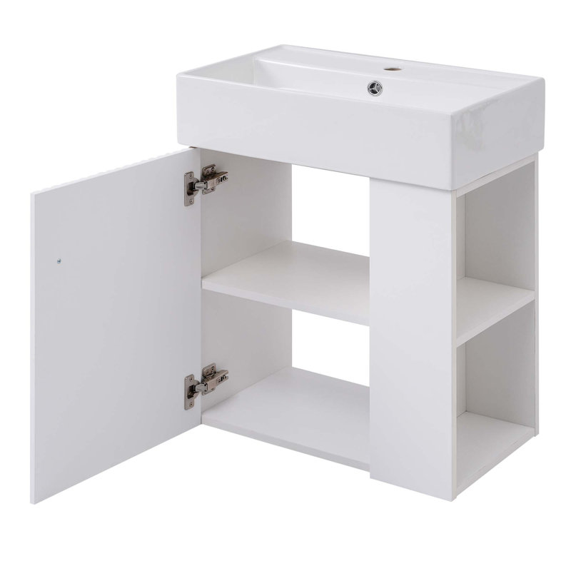 Meuble-lavabo flottant moderne avec lavabo en céramique