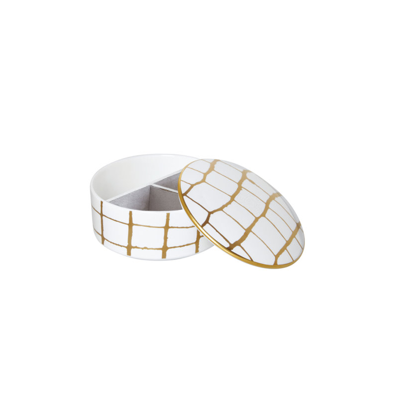 Alligator Gold Bone China Jewelry Box