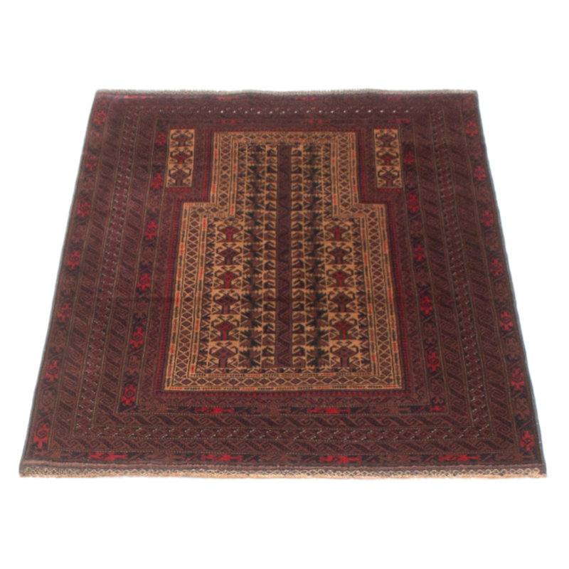 Tapis brun Teimani 3 pi 1 po x 4 pi 6 po