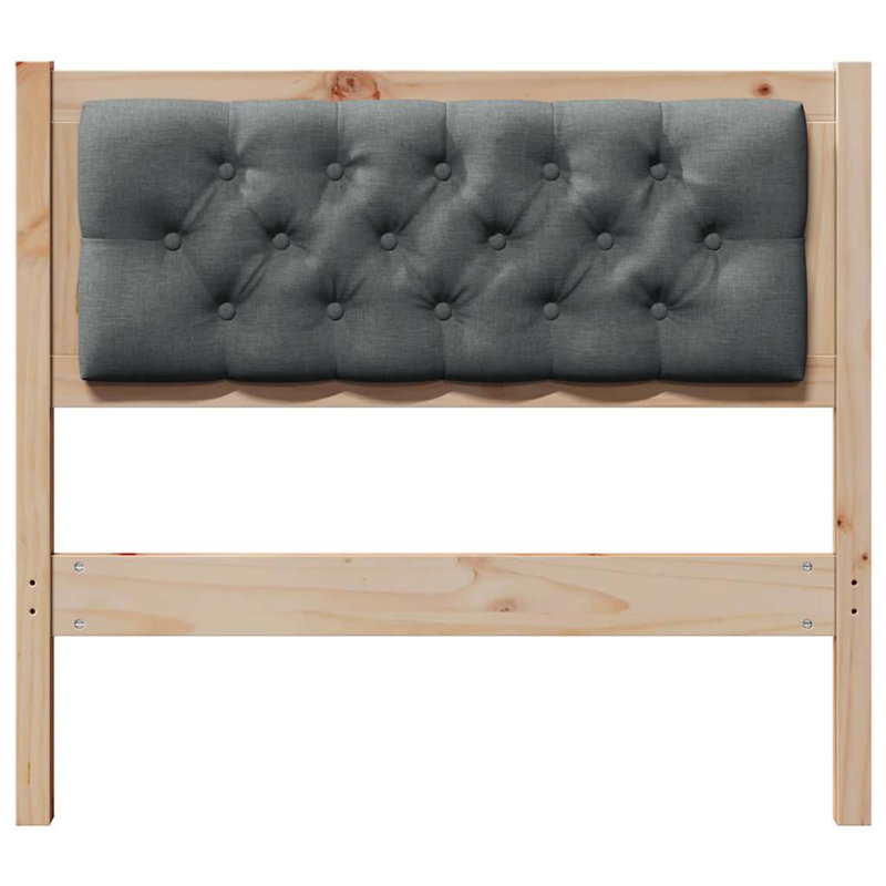 Solid Wood Headboard, UK Single - DE 90 x 190 cm, Brown, Dark Grey