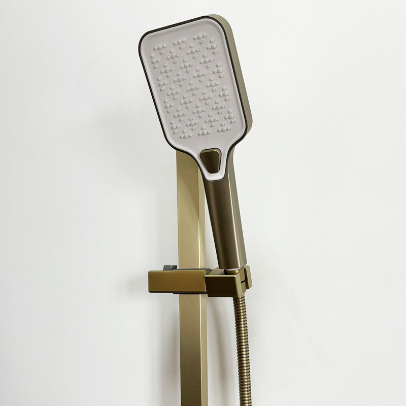 Handheld Shower With Slide Bar And Hose, Brushed Gold