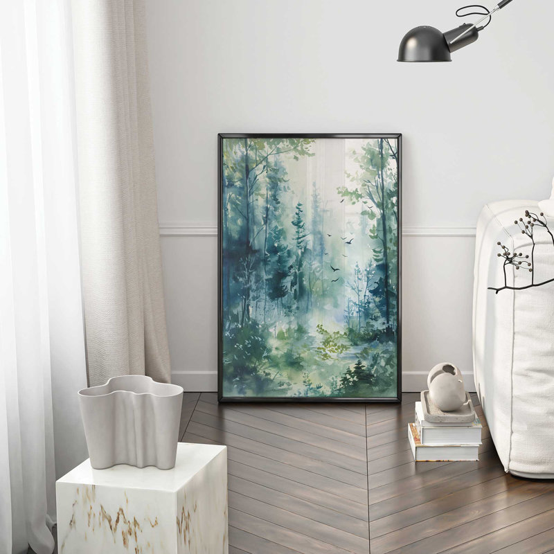 "Scène de forêt enchanteresse I", Ciel électrique, H 17 po x l 13 po