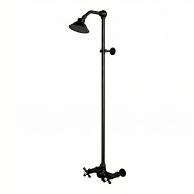 Exposed Shower System 36" Wall Mounted Set with 7" Shower Head and Cross Handle