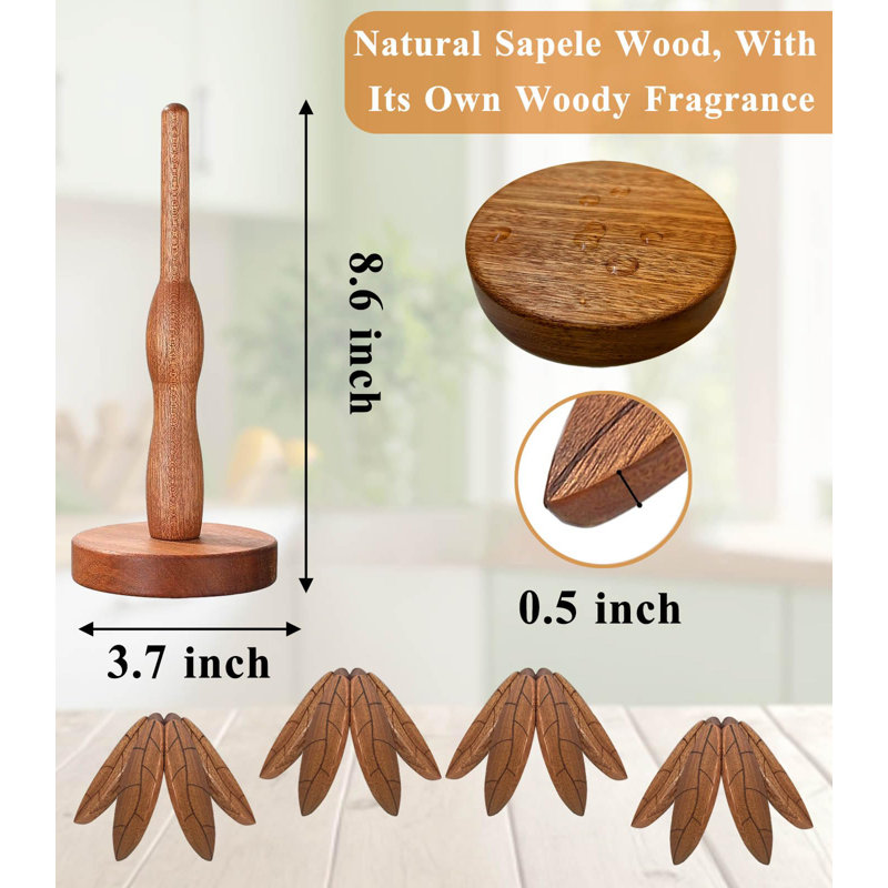 Tree Coasters, Wooden Trivets For Hot Dishes/Pot/Bowl/Teapot/Pans, Tree Shape Trivet Set - 4 Wooden Trivets + 1 Stand Stored, Gifts (Leaf Pattern - 4Pcs)