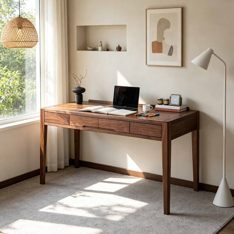 Bureau de salon de style américain, 29.92" H x 62.99" W x 29.53" D