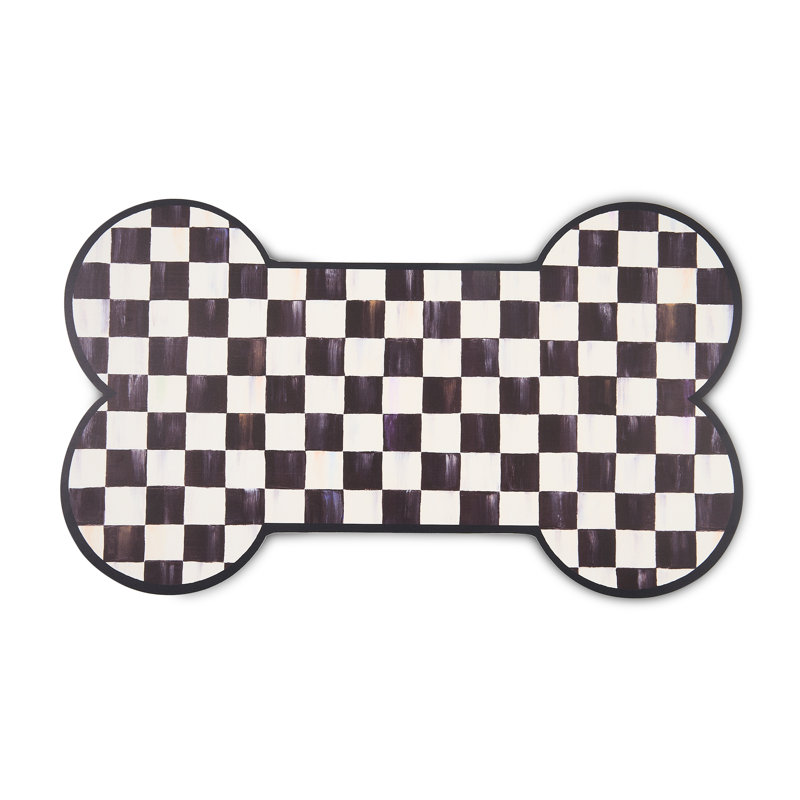 Rosy Check Pup Placemat, Black/White
