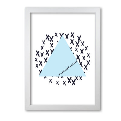 Blue Triangle With Crosses Abstract - Print