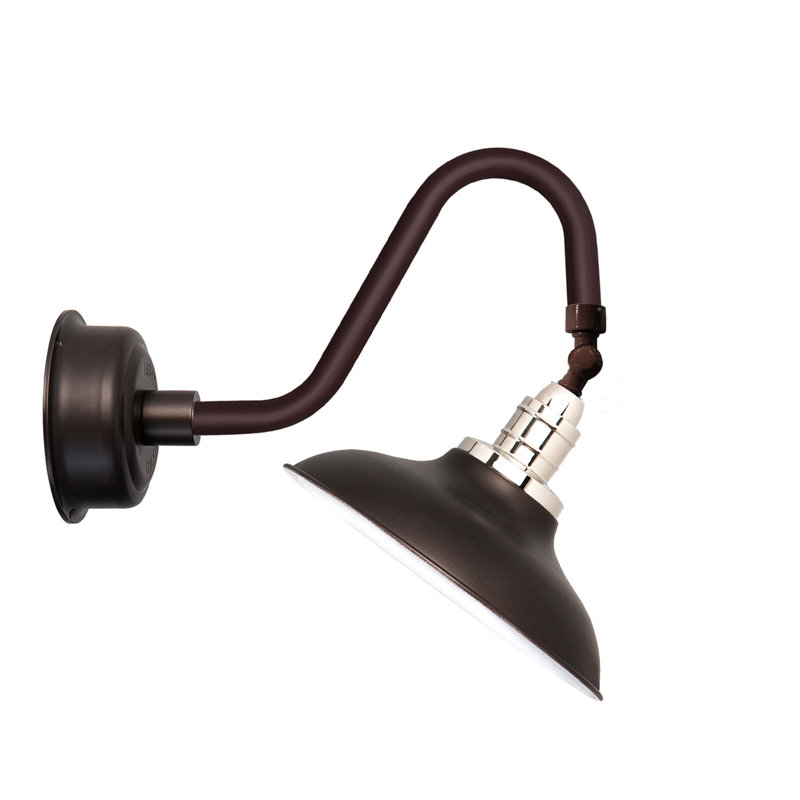 Luminaire de grange d’extérieur à del pivoine, Bronze acajou