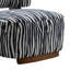 Chaise d'appoint Niya Zebra avec dossier cylindrique, chenille bleu-blanc-130982270
