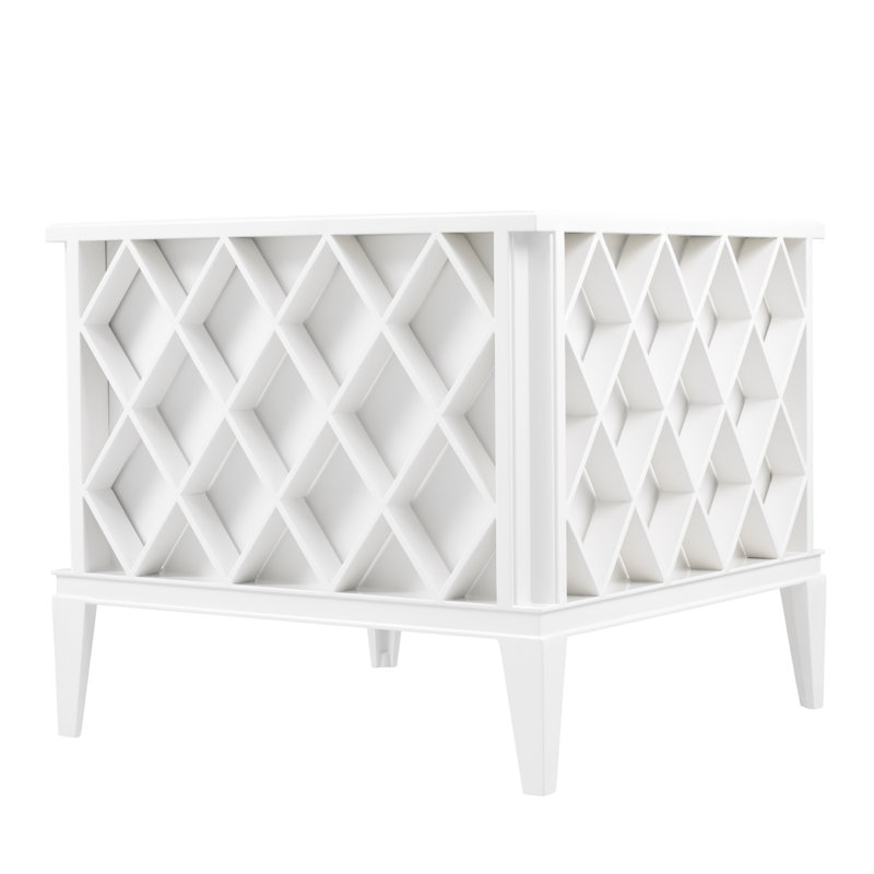 Ocean Club Metal Planter, White