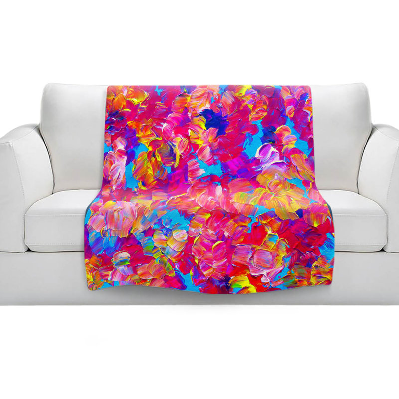 Couverture sherpa doux florale florale, l 68 po x L 80 po