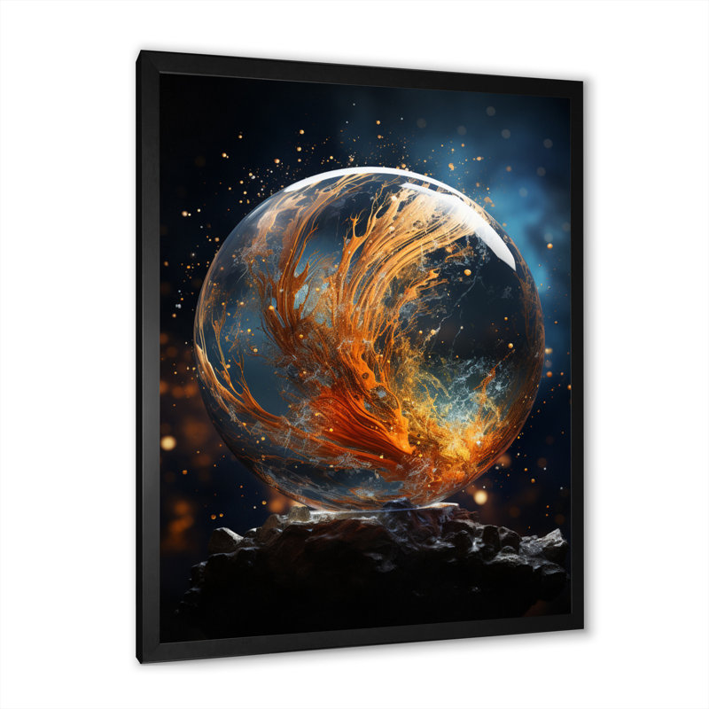 Galaxies Planets II, reproduction d'art sur toile, Cadre noir, H 20 po x l 12 po x P 1 po