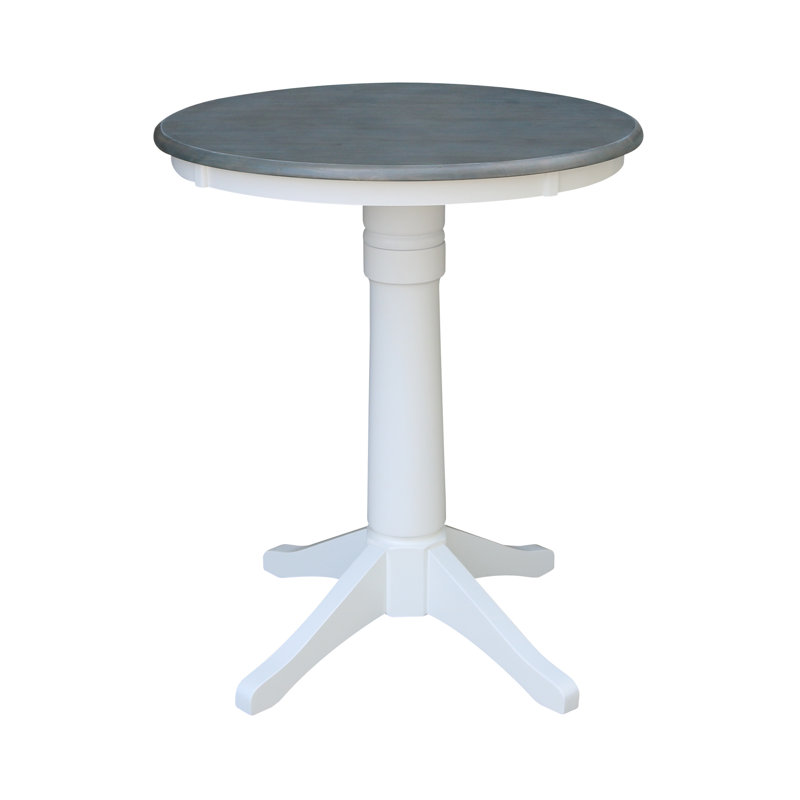 Table de salle à manger Gianluka, H 35,9 po x L 30 po x l 30 po, Gris chiné / Blanc