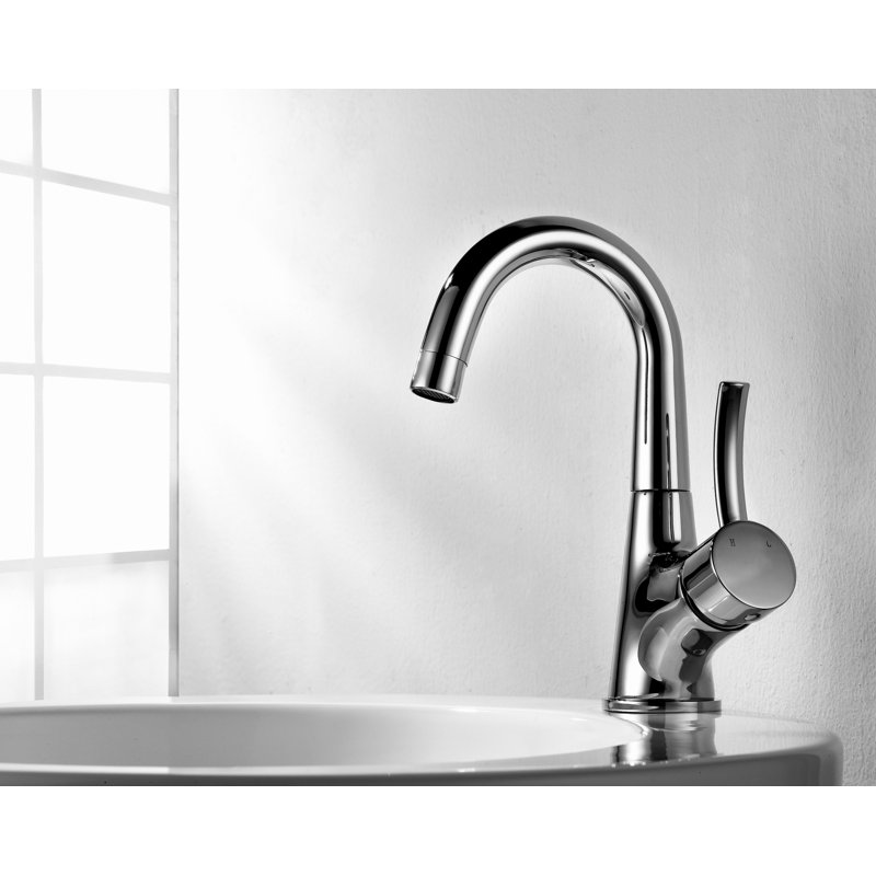 Single-Hole Single-handle Bathroom Faucet with Drain Assembly, Chrome