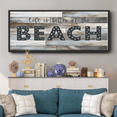 Better at the Beach- Framed Canvas