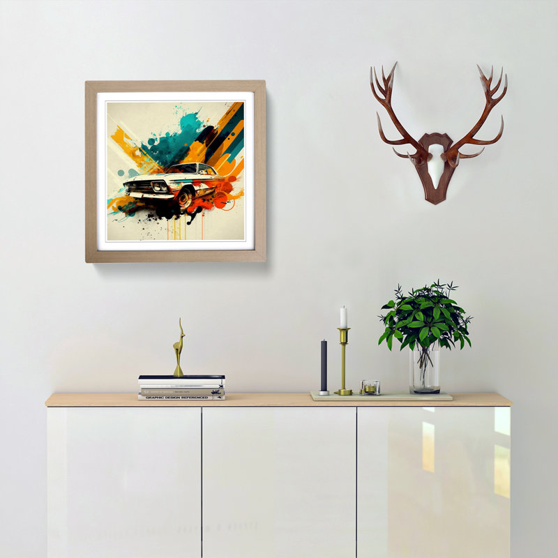 Single Picture Frame Print on Wood, Oak