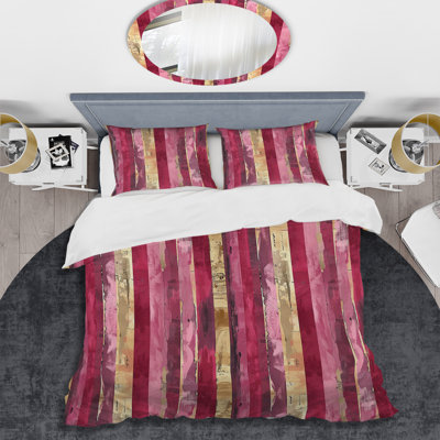 Ensemble de housse de couette Magenta Chic Stripe Glam II - Transitional