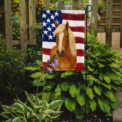Drapeau de jardin américain cheval châtaignier clair