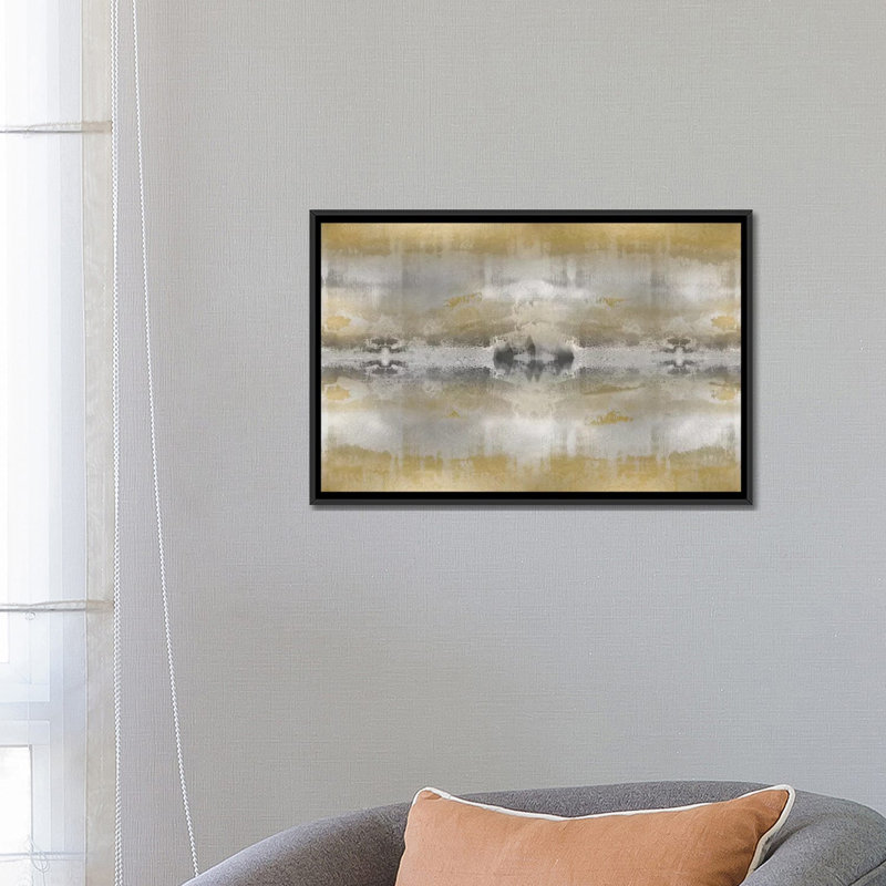« golden symmetry », impression sur toile, H 18 po x l 26 po x P 1,5 po, Toile avec cadre noir, Pas de tapis